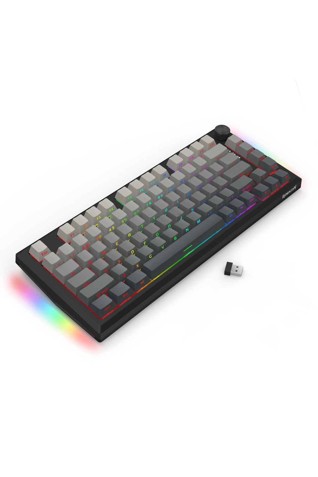 REDRAGON - Redragon K687GG RGB Pro Freyja Grey Aluminum Gasket Mechanical Keyboard - grey