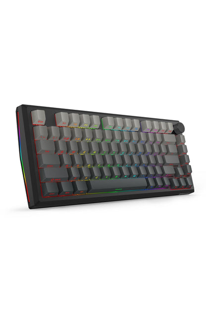 REDRAGON - Redragon K687GG RGB Pro Freyja Grey Aluminum Gasket Mechanical Keyboard - grey