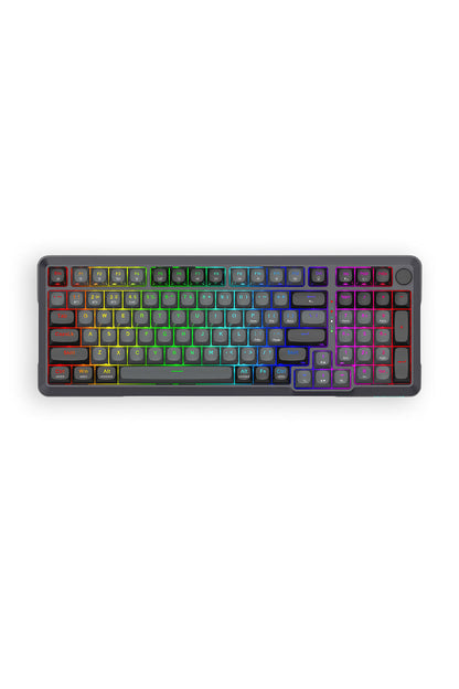 REDRAGON - Redragon K688GB RGB Pro Bragi Black Gasket Wireless Mechanical Keyboard - black