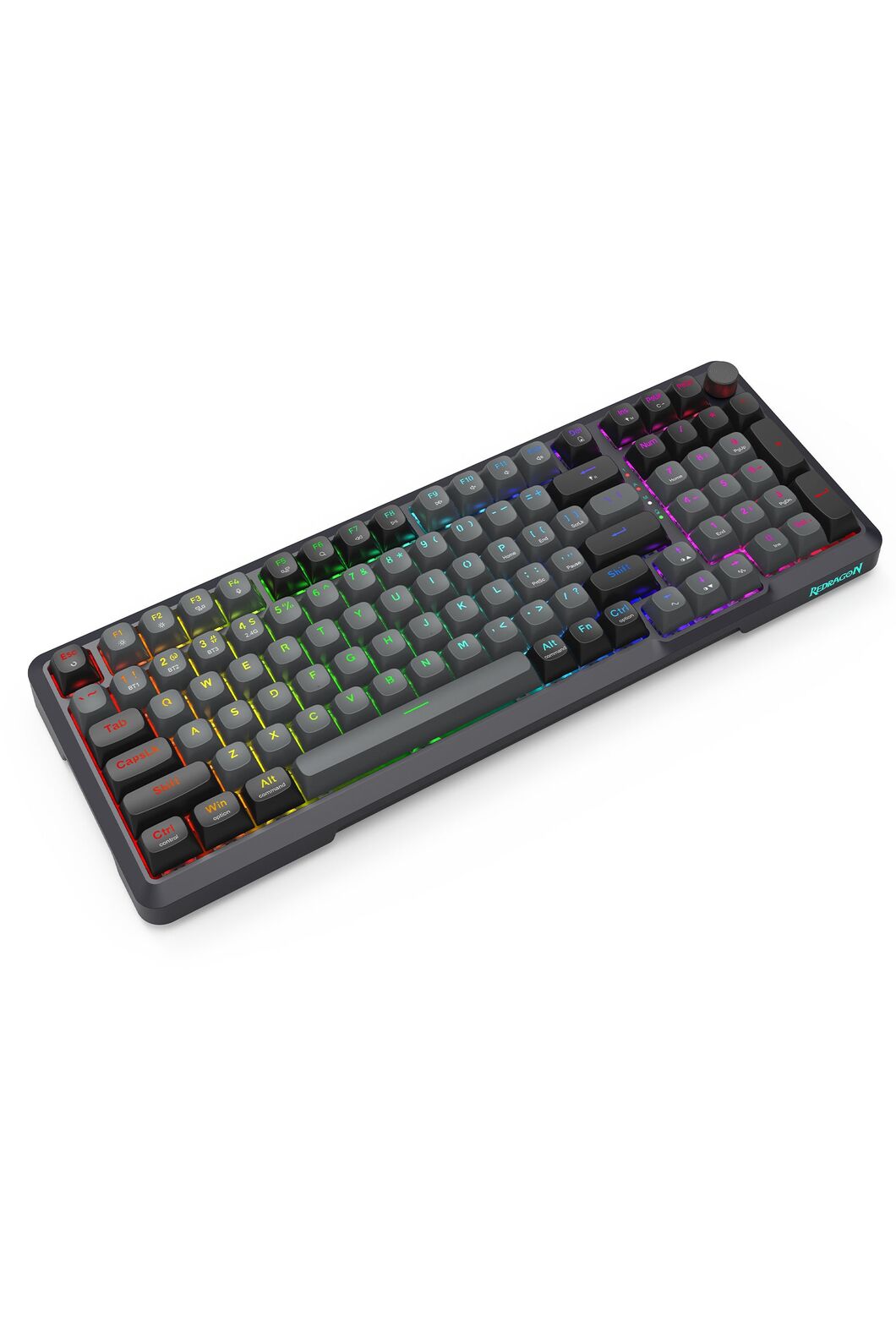 REDRAGON - Redragon K688GB RGB Pro Bragi Black Gasket Wireless Mechanical Keyboard - black