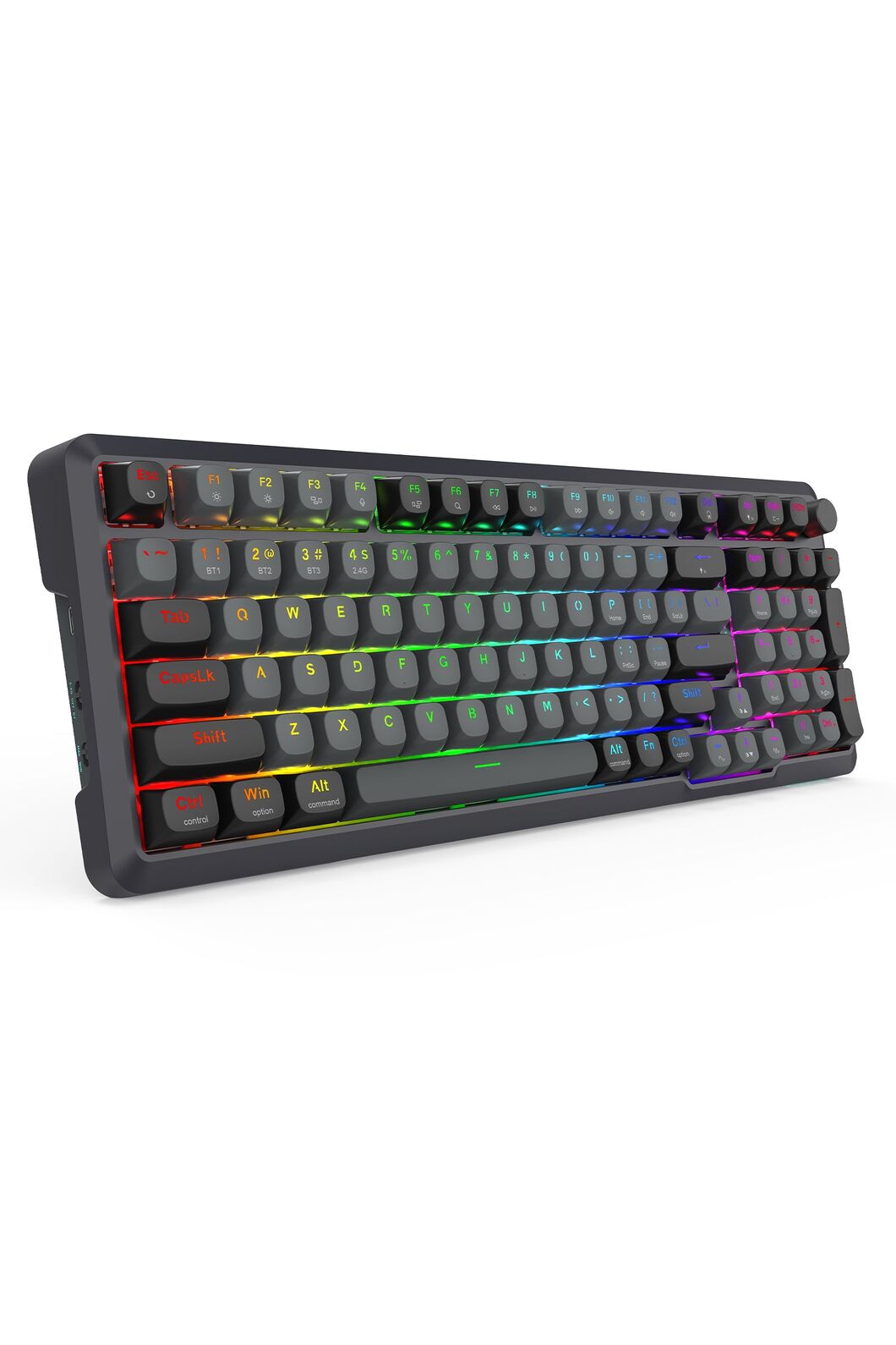 REDRAGON - Redragon K688GB RGB Pro Bragi Black Gasket Wireless Mechanical Keyboard - black
