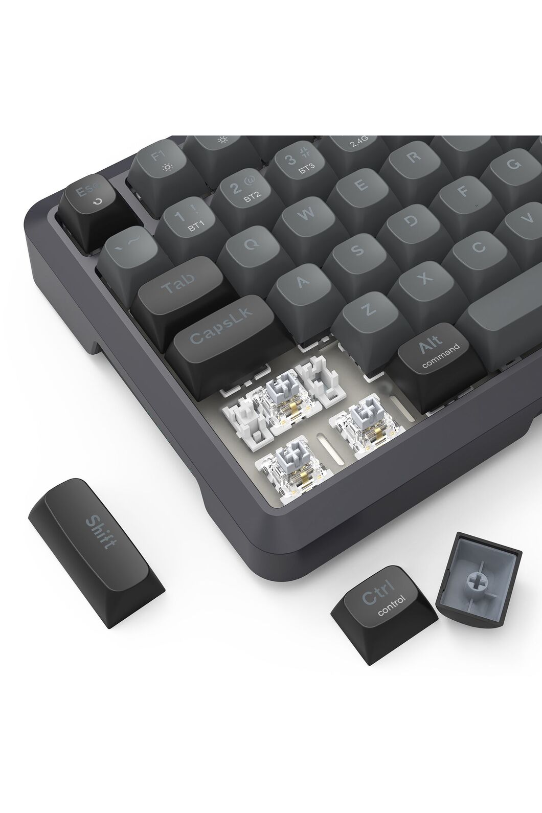 REDRAGON - Redragon K688GB RGB Pro Bragi Black Gasket Wireless Mechanical Keyboard - black