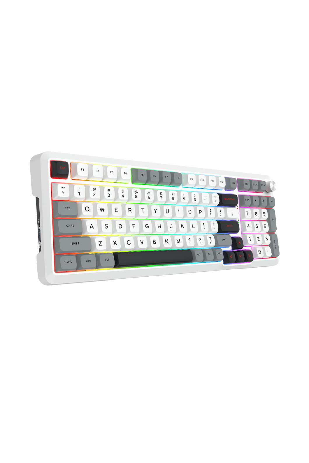 REDRAGON - Redragon K688WGL RGB Pro Bragi White Full Size Gasket Wireless Mechanical Keyboard - white