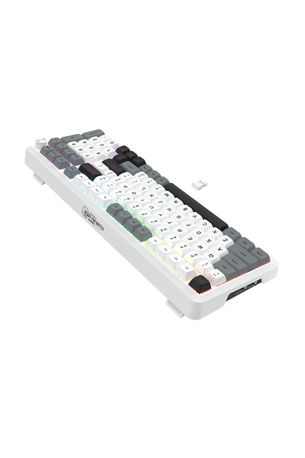 REDRAGON - Redragon K688WGL RGB Pro Bragi White Full Size Gasket Wireless Mechanical Keyboard - white