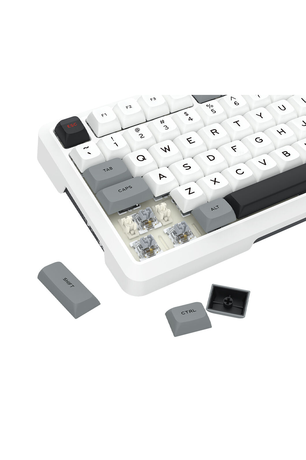 REDRAGON - Redragon K688WGL RGB Pro Bragi White Full Size Gasket Wireless Mechanical Keyboard - white
