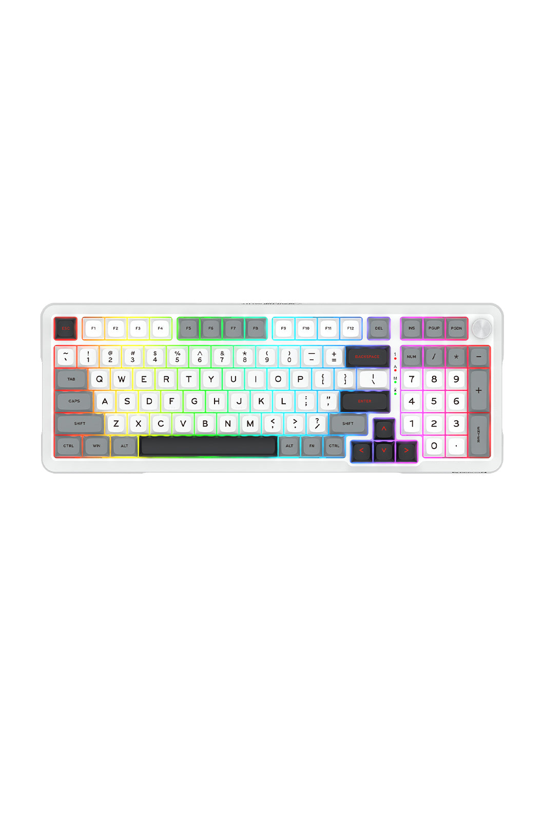 REDRAGON - Redragon K688WGL RGB Pro Bragi White Full Size Gasket Wireless Mechanical Keyboard - white
