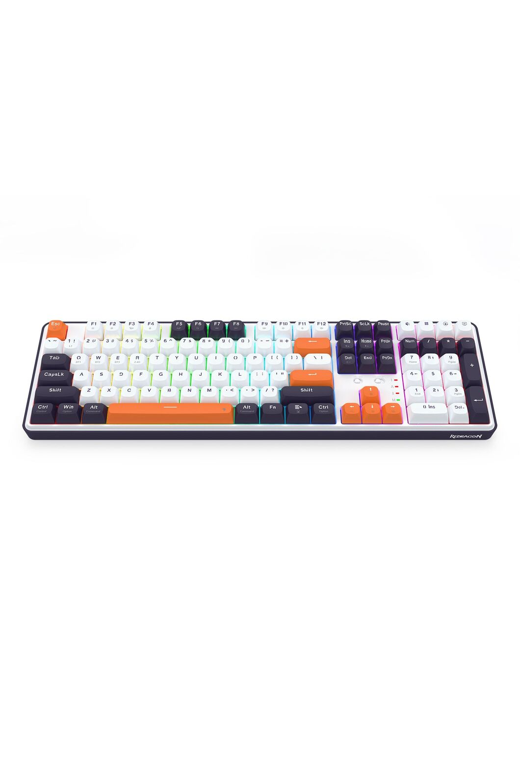 REDRAGON - Redragon K689WBO RGB Pro Wyvern White 108-Key Gasket Wireless Mechanical Keyboard - white