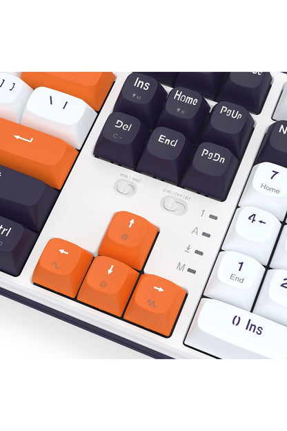 REDRAGON - Redragon K689WBO RGB Pro Wyvern White 108-Key Gasket Wireless Mechanical Keyboard - white