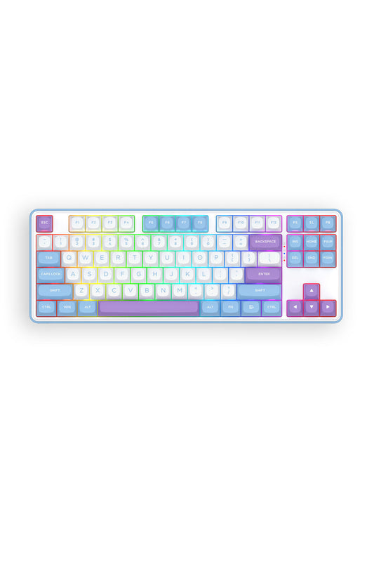 REDRAGON - Redragon K707WBP RGB Pro S.Blade Purple TKL Gasket Wireless Mechanical Keyboard - purple