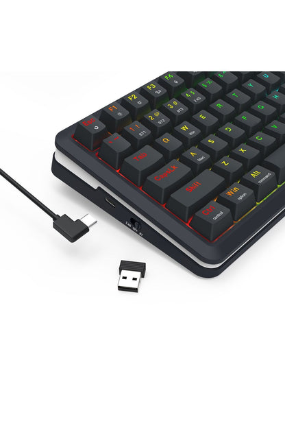 REDRAGON - K708RGB-PRO Fleact 75% LCD Keyboard - black