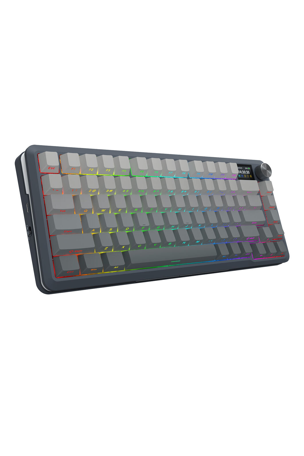 REDRAGON - Redragon K708GG RGB Pro Fleact Charcoal 75% LCD Gasket Wireless Mechanical Keyboard - charcoal