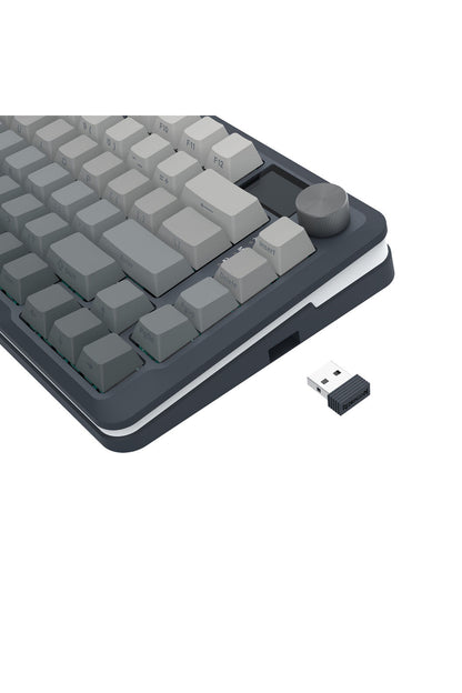 REDRAGON - Redragon K708GG RGB Pro Fleact Charcoal 75% LCD Gasket Wireless Mechanical Keyboard - charcoal