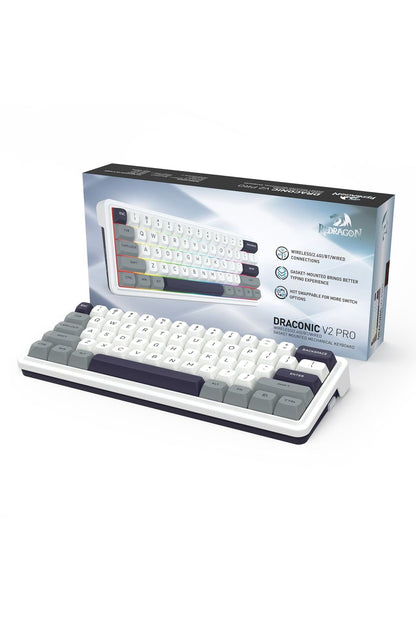 REDRAGON - K730WGP-RGB-PRO Draconic V2 Keyboard - grey