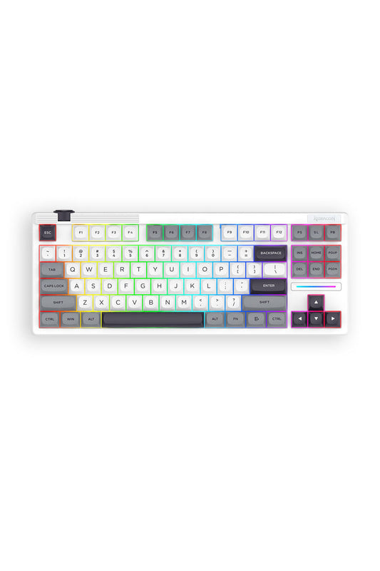 REDRAGON - Redragon K729WGB RGB Pro OTIM Pro White TKL Gasket Wireless Mechanical Keyboard - white