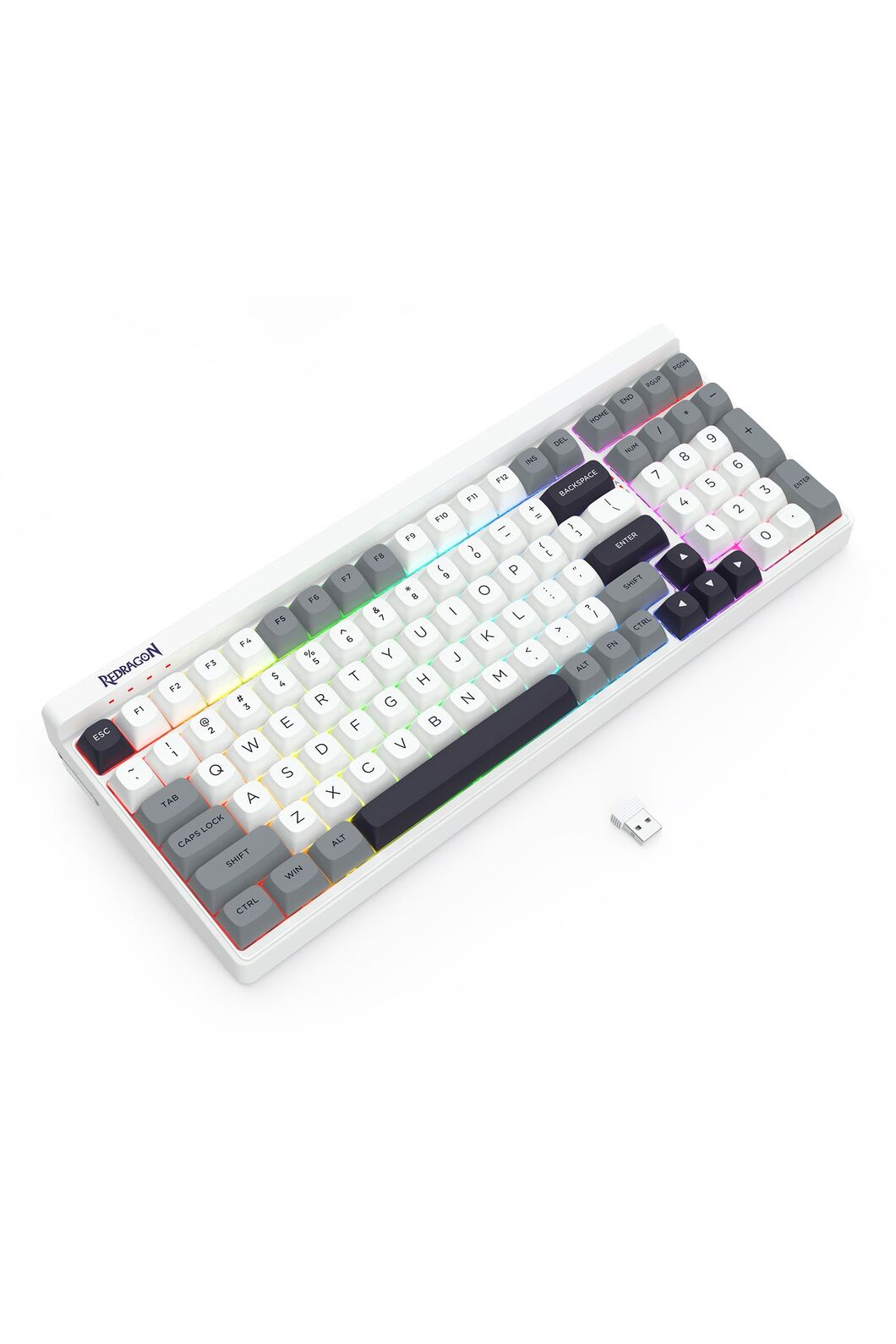 REDRAGON - Redragon K656WGB RGB Pro Garen Pro White 96% Wireless Mechanical Keyboard - white