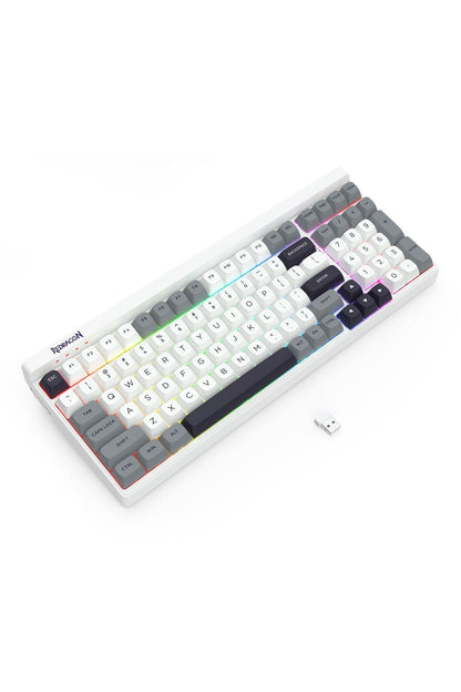 REDRAGON - Redragon K656WGB RGB Pro Garen Pro White 96% Wireless Mechanical Keyboard - white