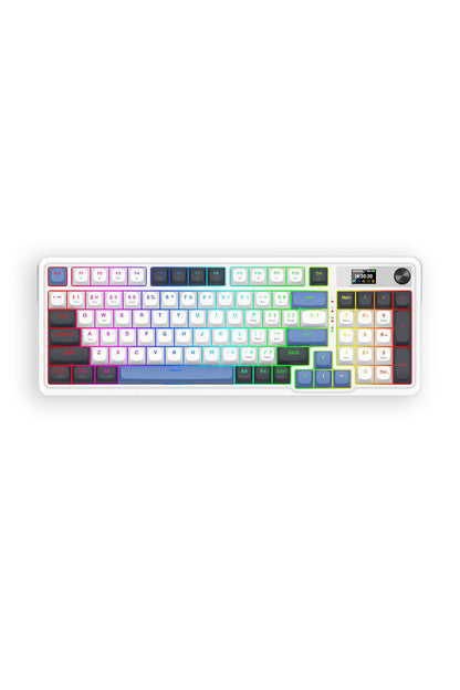 REDRAGON - Redragon K719WGB RGB Pro Artemis Pro White LCD Gasket Wireless Mechanical Keyboard - white