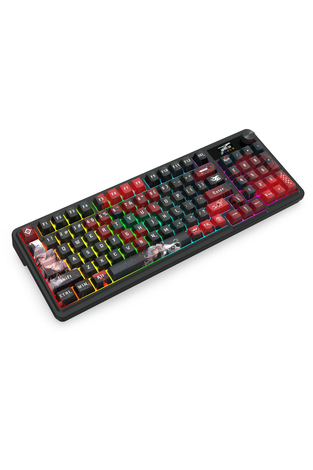 REDRAGON - Redragon K719AK RGB Pro Artemis Pro Black LCD Gasket Wireless Mechanical Keyboard - black