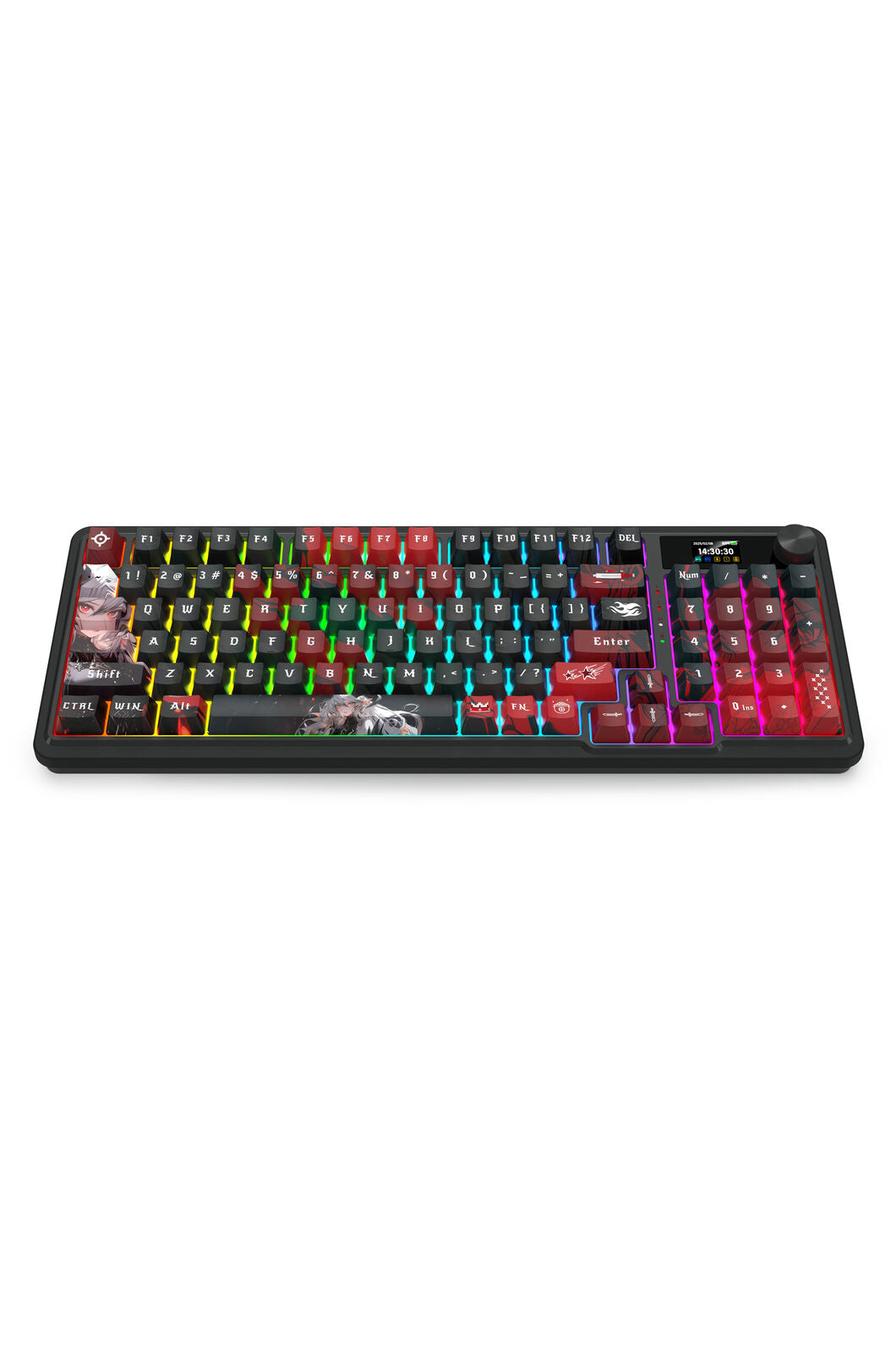 REDRAGON - Redragon K719AK RGB Pro Artemis Pro Black LCD Gasket Wireless Mechanical Keyboard - black