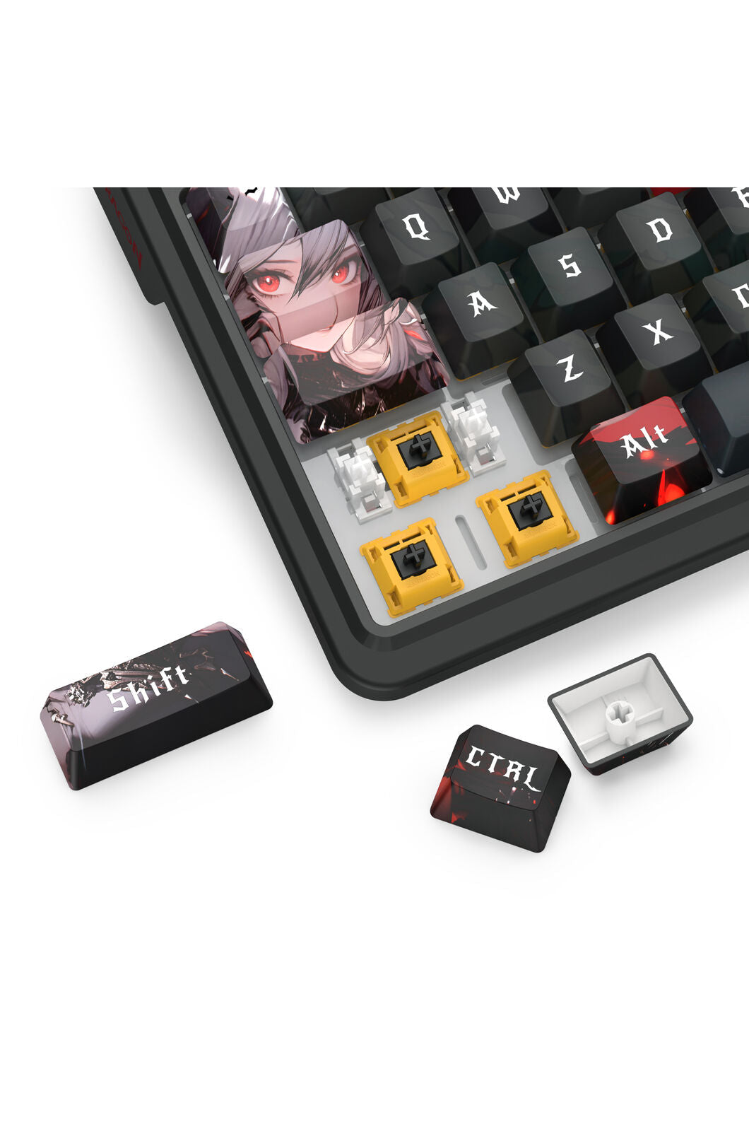 REDRAGON - Redragon K719AK RGB Pro Artemis Pro Black LCD Gasket Wireless Mechanical Keyboard - black