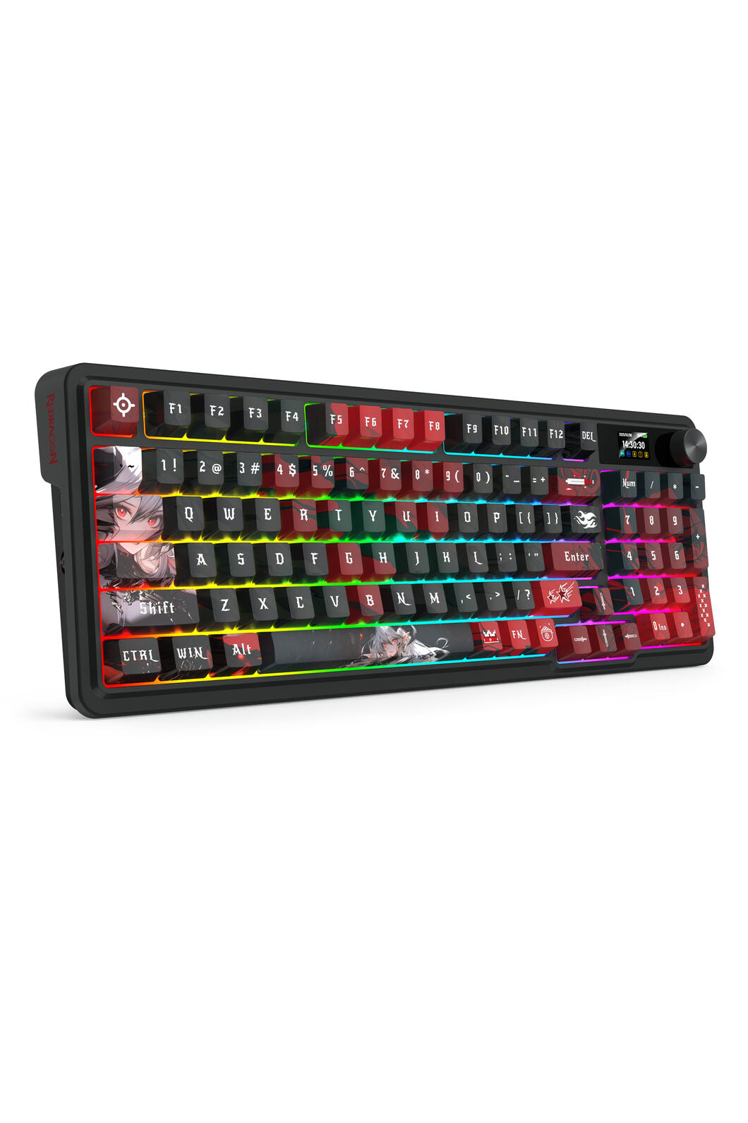 REDRAGON - Redragon K719AK RGB Pro Artemis Pro Black LCD Gasket Wireless Mechanical Keyboard - black