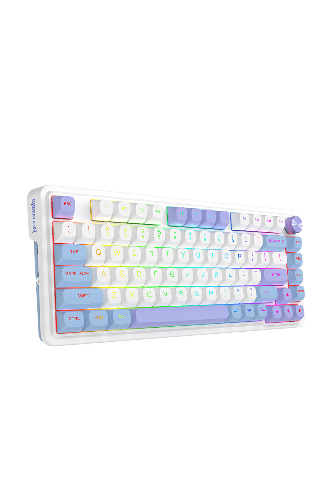 REDRAGON - Redragon K673WBP RGB Max White Purple 75% Gasket Wireless Mechanical Keyboard - white-purple