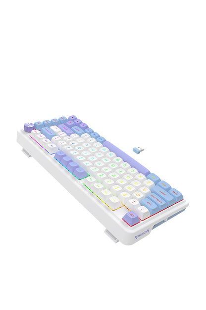 REDRAGON - Redragon K673WBP RGB Max White Purple 75% Gasket Wireless Mechanical Keyboard - white-purple