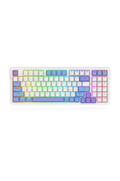 REDRAGON - Redragon K664WBP RGB Pro Gloria White Purple 94% Gasket Wireless Mechanical Keyboard - white-purple