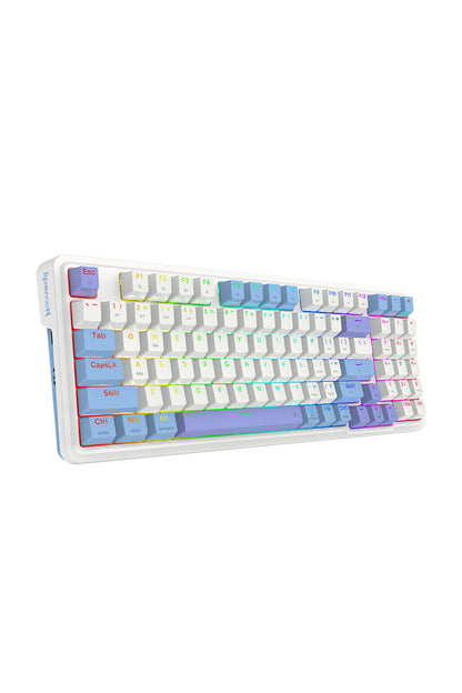 REDRAGON - Redragon K664WBP RGB Pro Gloria White Purple 94% Gasket Wireless Mechanical Keyboard - white-purple