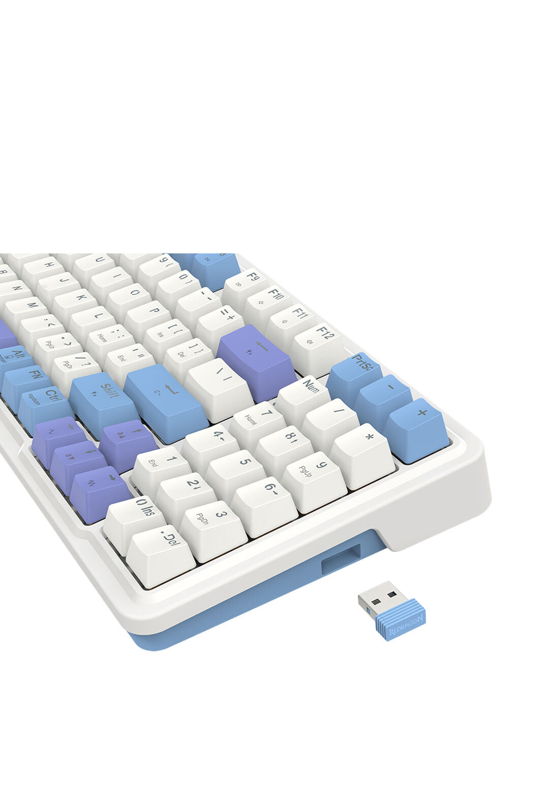 REDRAGON - Redragon K664WBP RGB Pro Gloria White Purple 94% Gasket Wireless Mechanical Keyboard - white-purple