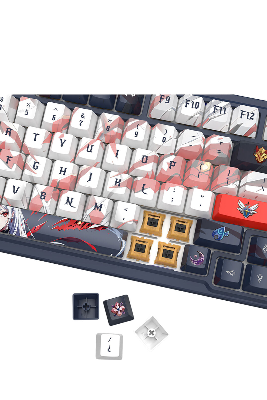 REDRAGON - Redragon K686AK RGB Pro EISA Navy White 98+1 Gasket Wireless Mechanical Keyboard - navy-white