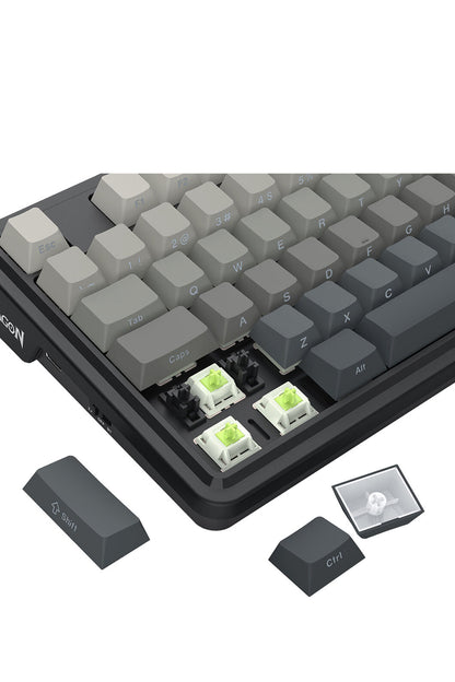 REDRAGON - Redragon K743SP-RGB-PRO Antonium LCD Black 75% Customisable RGB Mechanical Gaming Keyboard - grey