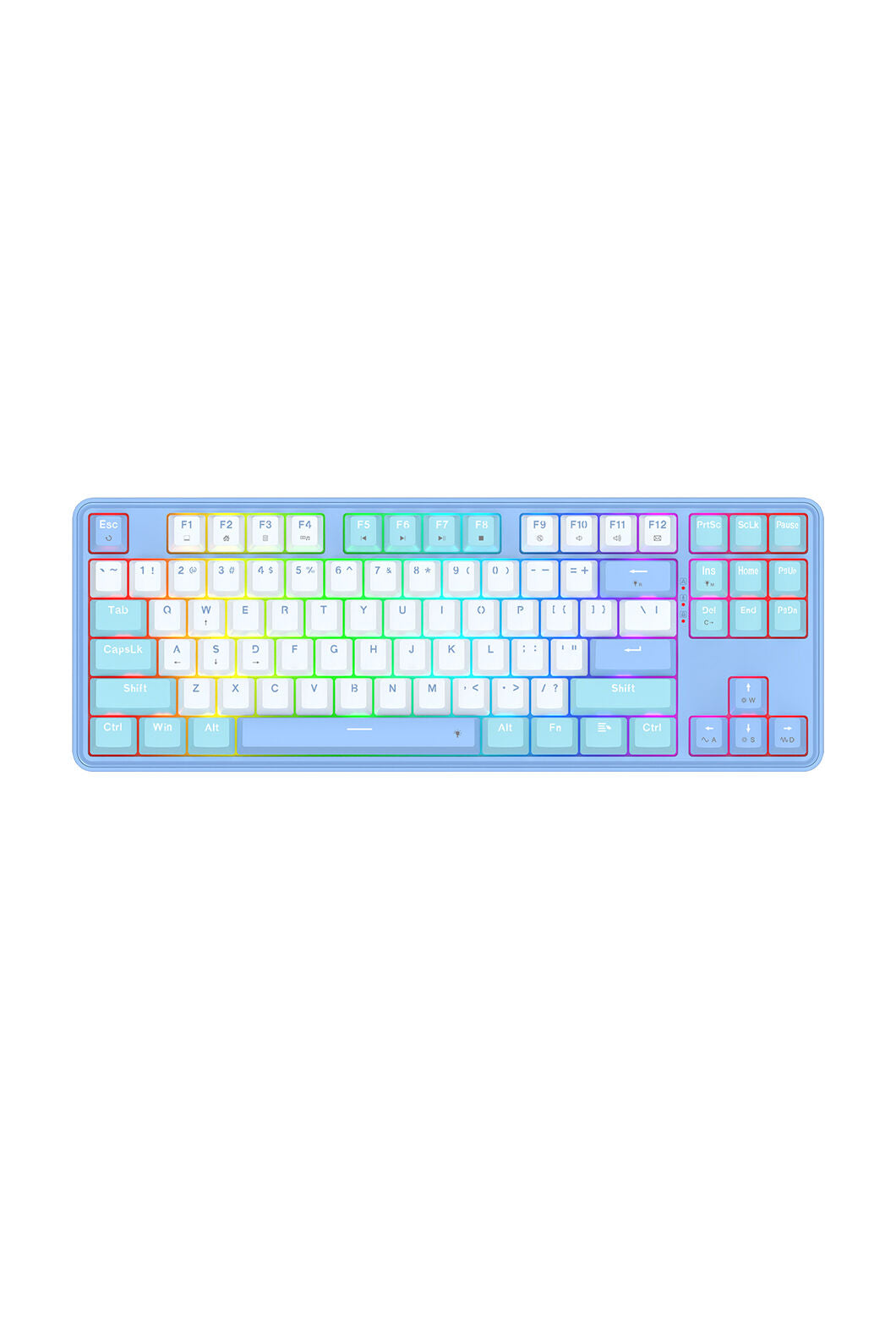 REDRAGON - Redragon K707WBB RGB S.Blade White/Blue TKL Gasket Mounted Linear Gaming Keyboard - white-blue