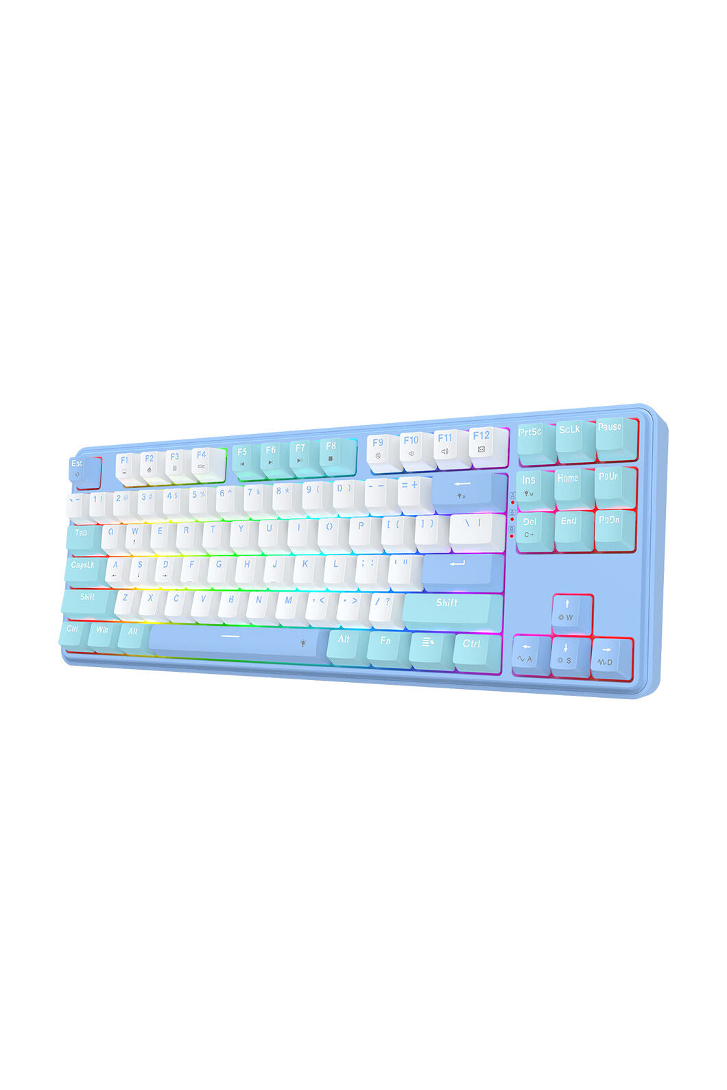 REDRAGON - Redragon K707WBB RGB S.Blade White/Blue TKL Gasket Mounted Linear Gaming Keyboard - white-blue