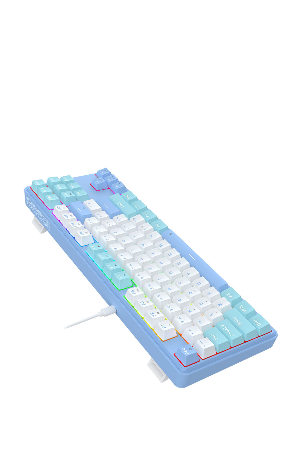 REDRAGON - Redragon K707WBB RGB S.Blade White/Blue TKL Gasket Mounted Linear Gaming Keyboard - white-blue