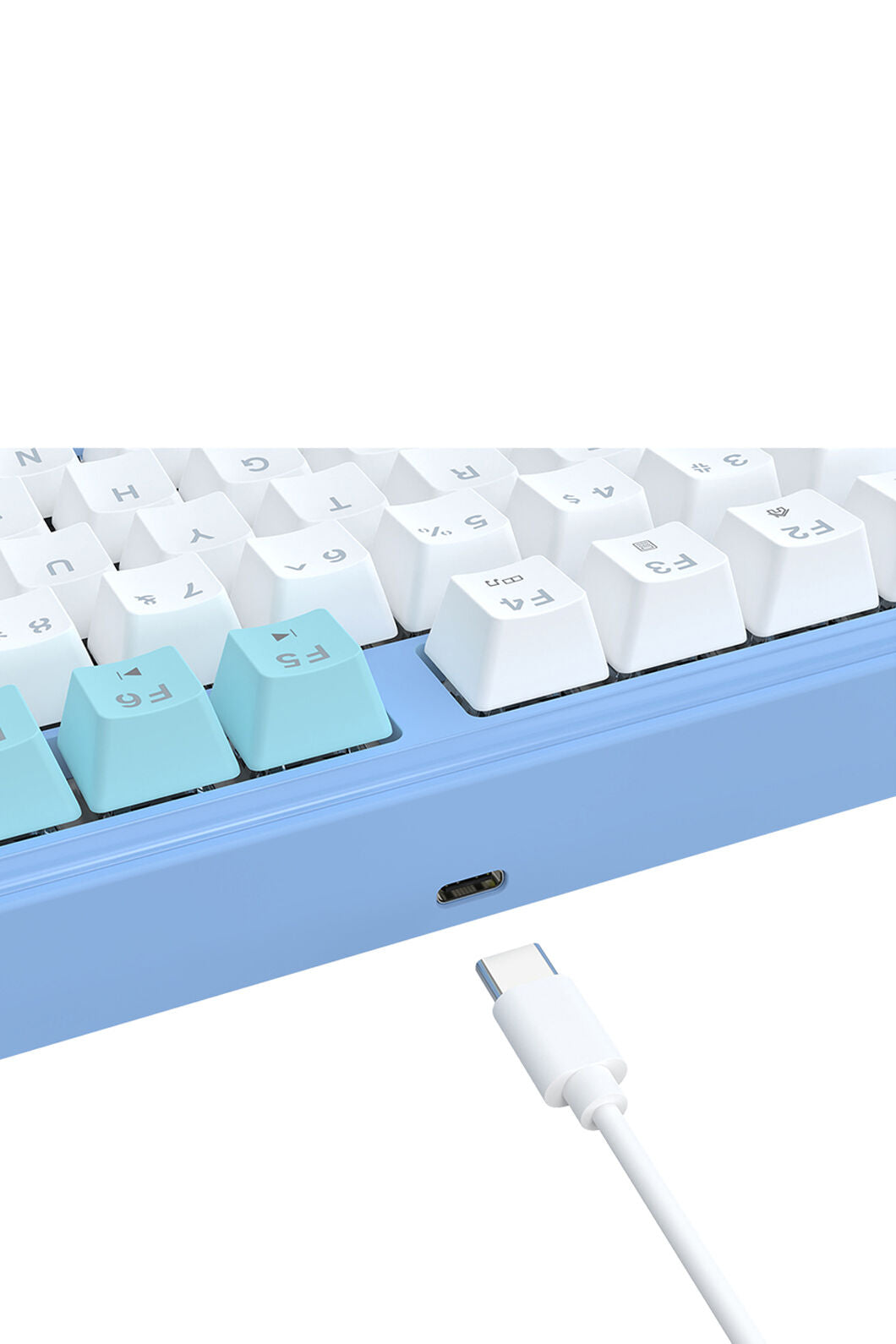 REDRAGON - Redragon K707WBB RGB S.Blade White/Blue TKL Gasket Mounted Linear Gaming Keyboard - white-blue
