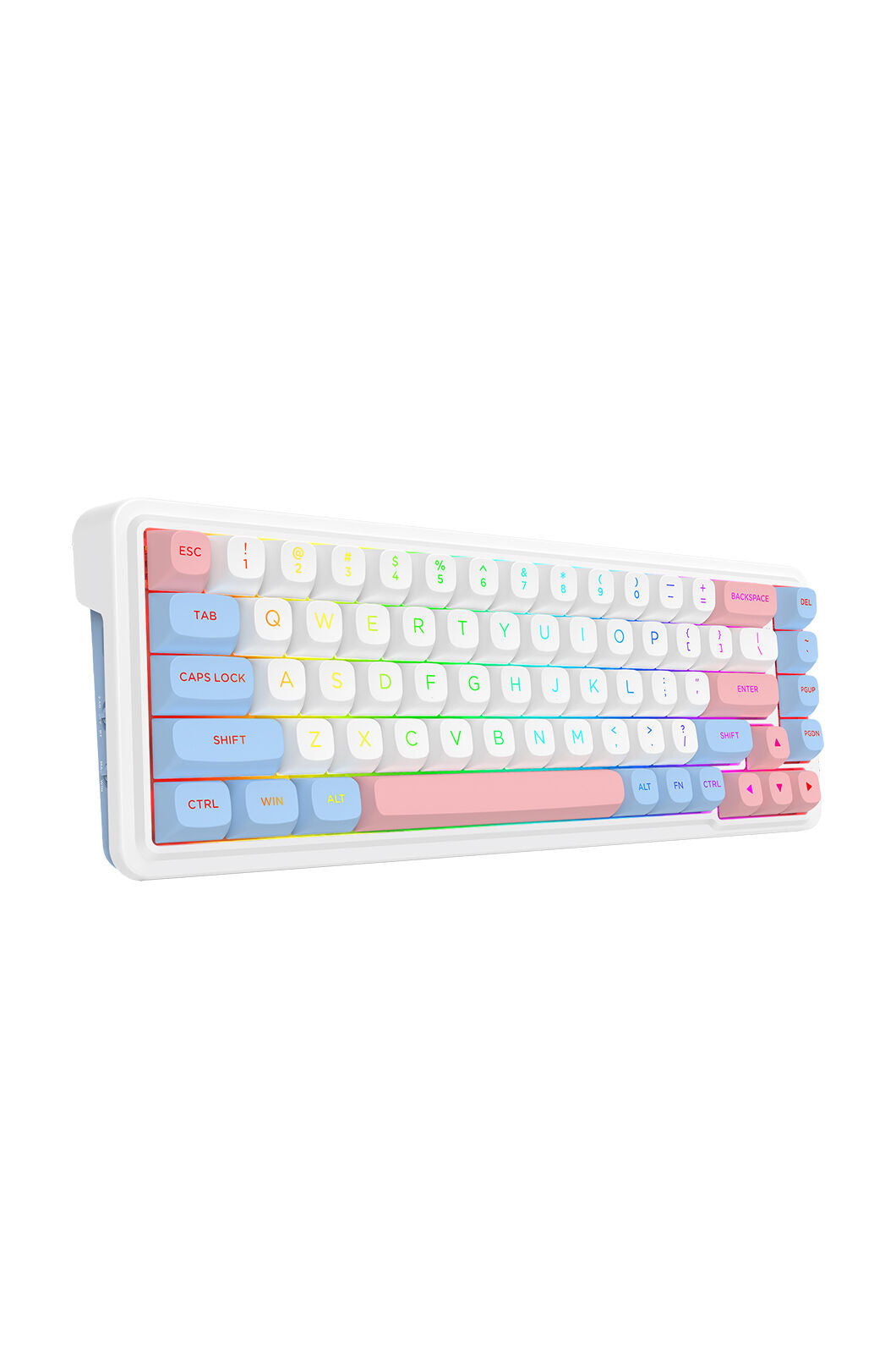 REDRAGON - Redragon K709WBP RGB Pro Nova White/Blue/Pink 65% Wireless Gasket Gaming Keyboard - white-blue-pink