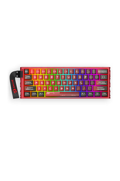 REDRAGON - Redragon K753RG-RGB CNC Red 60% UltraMag Wired Magnetic HE Gaming Keyboard - red