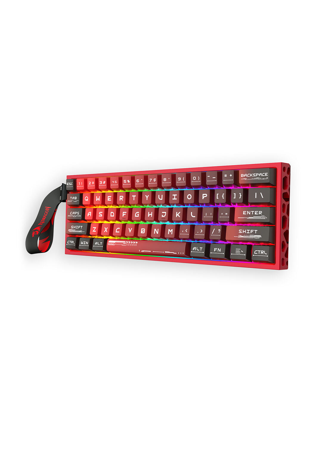REDRAGON - Redragon K753RG-RGB CNC Red 60% UltraMag Wired Magnetic HE Gaming Keyboard - red
