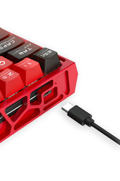 REDRAGON - Redragon K753RG-RGB CNC Red 60% UltraMag Wired Magnetic HE Gaming Keyboard - red