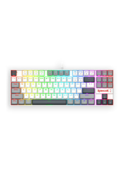 REDRAGON - Redragon K552WGL-RGB Kumara Wired Mechanical Keyboard-White/Grey - white-grey