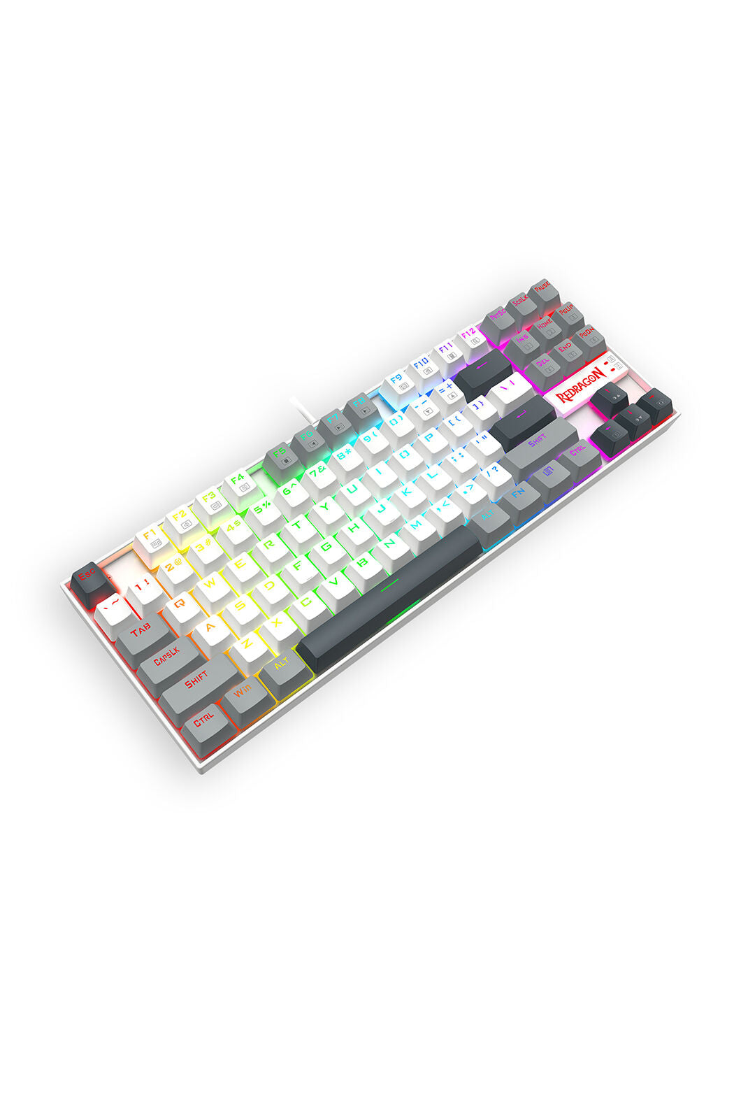 REDRAGON - Redragon K552WGL-RGB Kumara Wired Mechanical Keyboard-White/Grey - white-grey