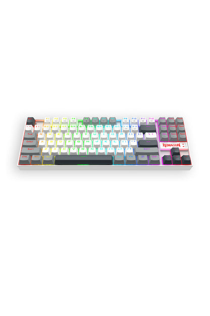 REDRAGON - Redragon K552WGL-RGB Kumara Wired Mechanical Keyboard-White/Grey - white-grey