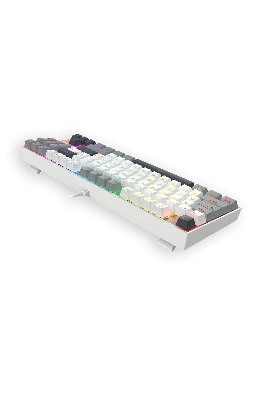REDRAGON - Redragon K552WGL-RGB Kumara Wired Mechanical Keyboard-White/Grey - white-grey