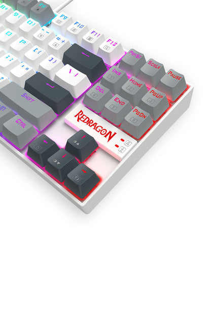 REDRAGON - Redragon K552WGL-RGB Kumara Wired Mechanical Keyboard-White/Grey - white-grey