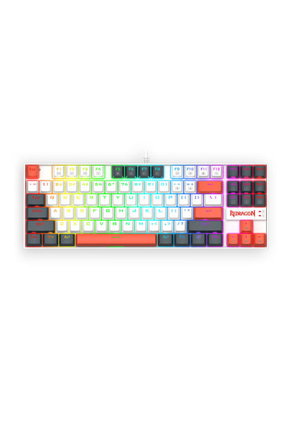 REDRAGON - Redragon K552WLR-RGB Kumara Wired Mechanical Keyboard-White/Orange - white-orange
