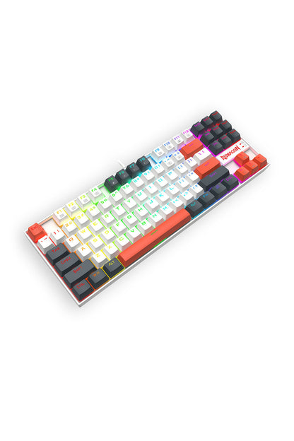REDRAGON - Redragon K552WLR-RGB Kumara Wired Mechanical Keyboard-White/Orange - white-orange