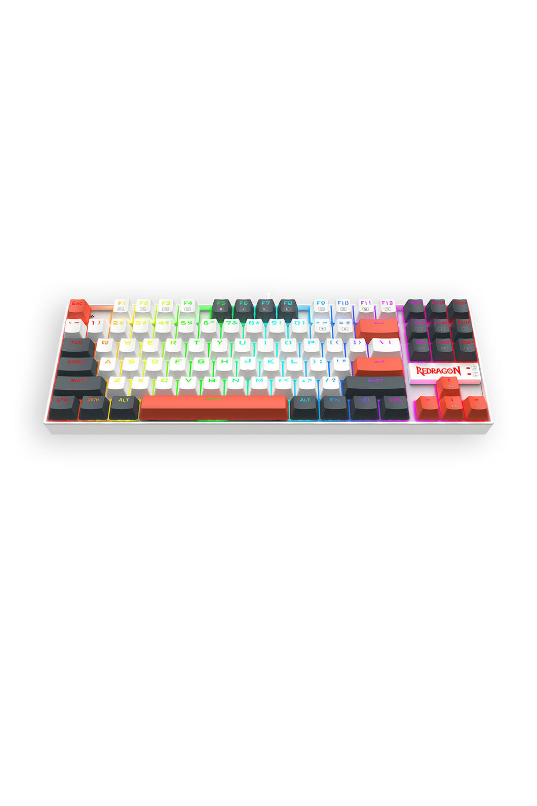 REDRAGON - Redragon K552WLR-RGB Kumara Wired Mechanical Keyboard-White/Orange - white-orange