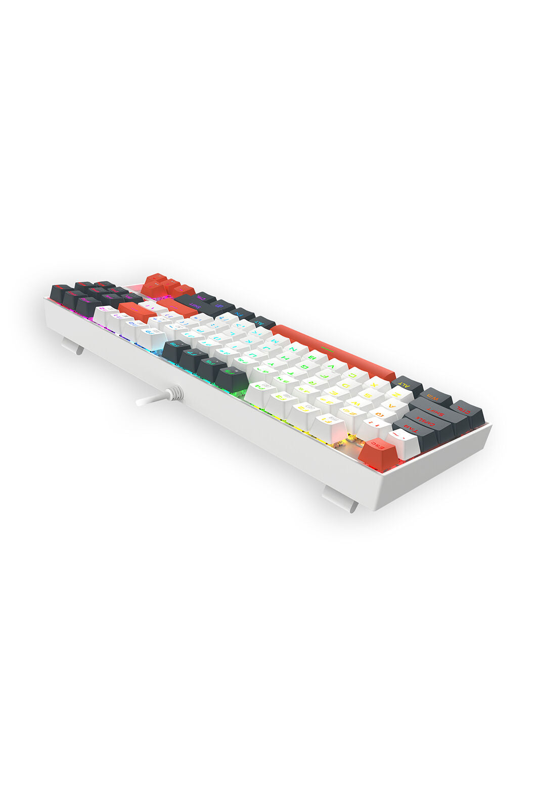 REDRAGON - Redragon K552WLR-RGB Kumara Wired Mechanical Keyboard-White/Orange - white-orange