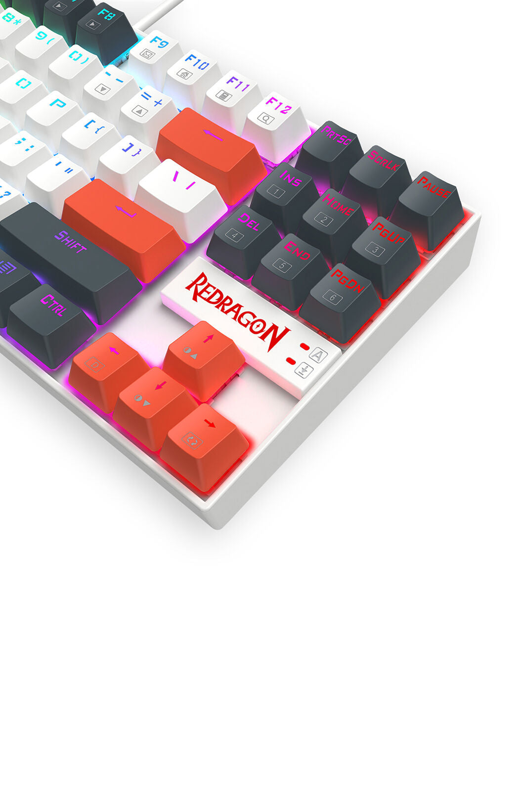 REDRAGON - Redragon K552WLR-RGB Kumara Wired Mechanical Keyboard-White/Orange - white-orange